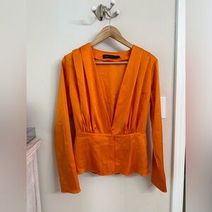 Orange Lapointe Long Sleeve Top Size 6